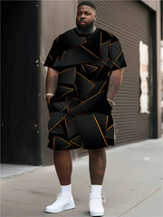 Men's Summer Clothing Set Polyester 3D Digital Print Casual Shorts and T-Shirt