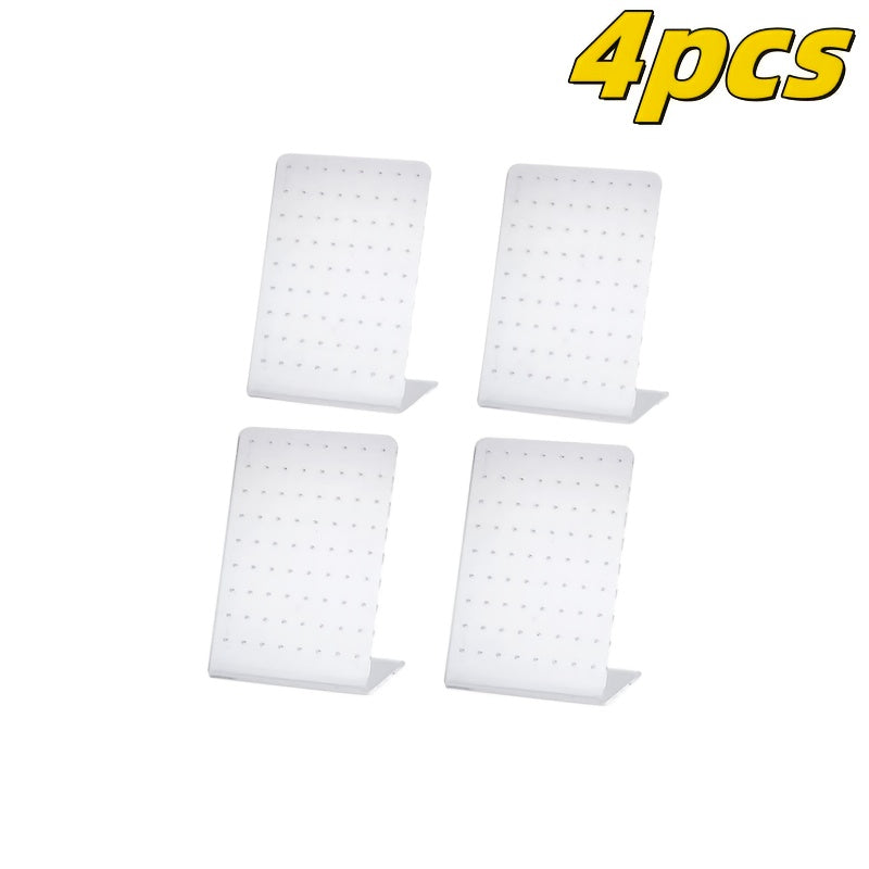 Organizador de pendientes de acrílico con 72 agujeros, caja compacta de almacenamiento de joyas