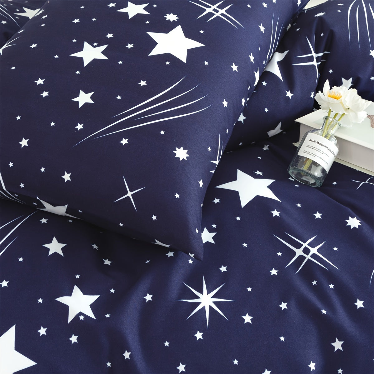 Starry Sky Duvet Cover Set 3 Pieces Soft Breathable Bedding for Bedroom Guest Room