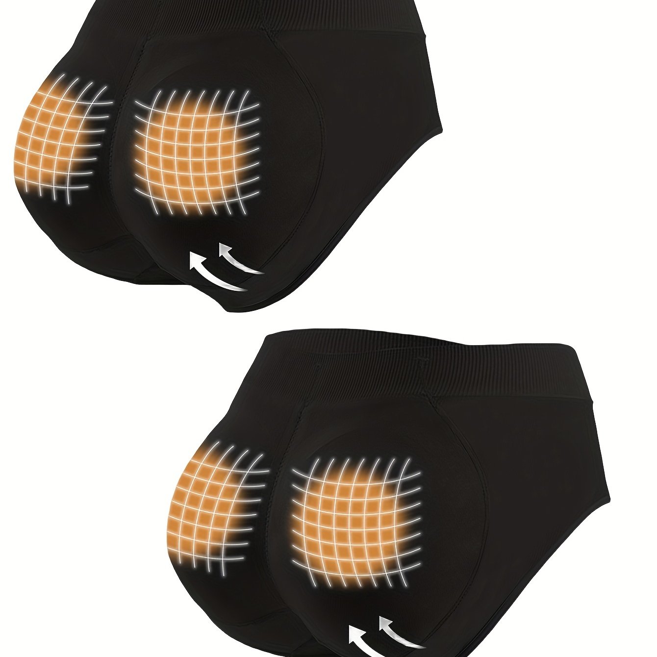 Women's Seamless Padded Panties with Butt Lift Shapewear Solid Color