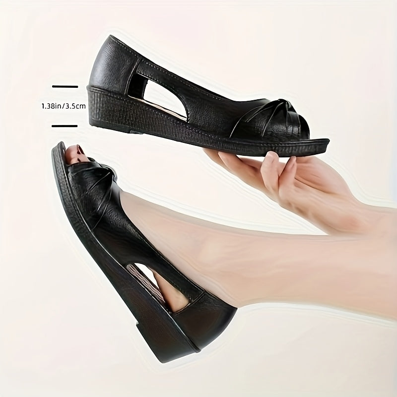 Women’s Lightweight EVA Peep-Toe Flat Sandals for Summer Beach Casual