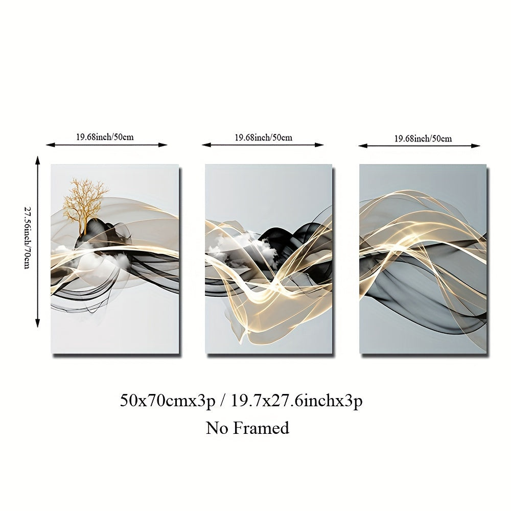 3-Piece Canvas Wall Art Set Landscape Modern Art Posters for Bedroom Living Room Decor