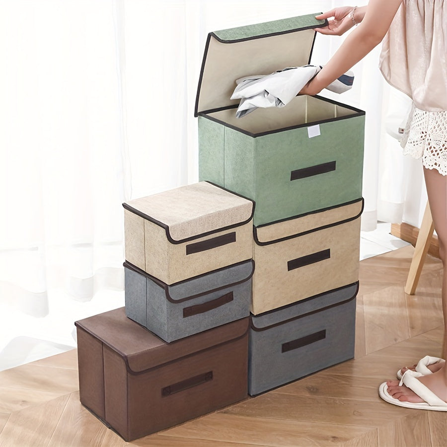 Foldable Textile Non-Woven Storage Box for Clothes and Household Items