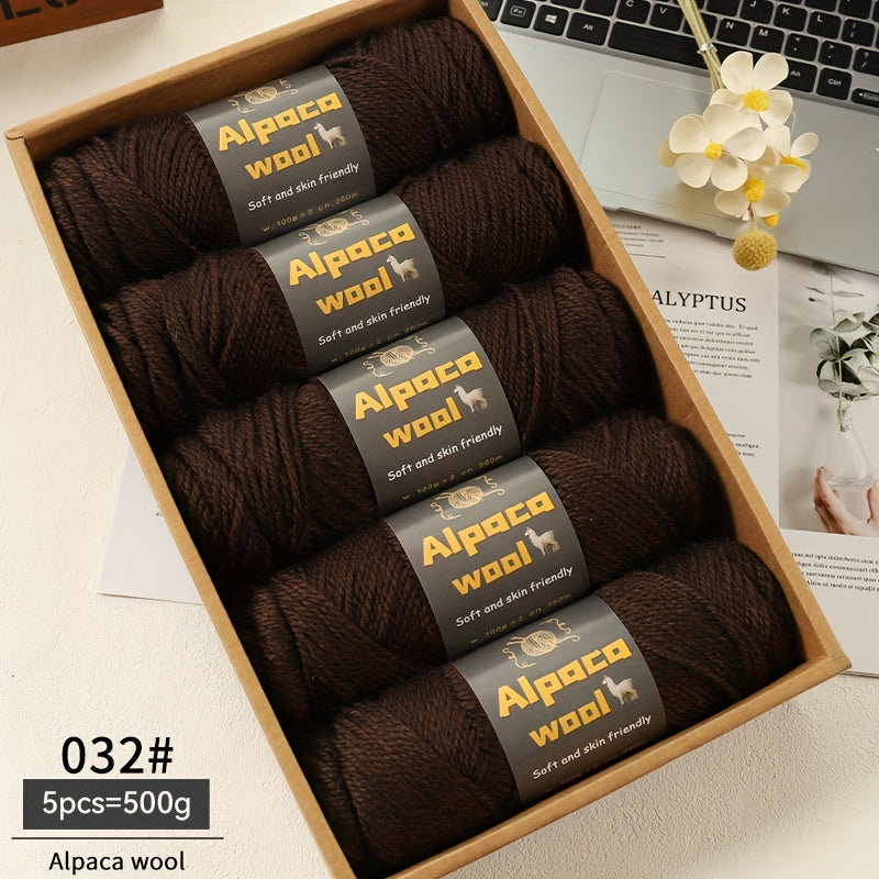 Multicolored Alpaca Wool Yarn 500G Thick Knitting Needles for Autumn Winter Projects