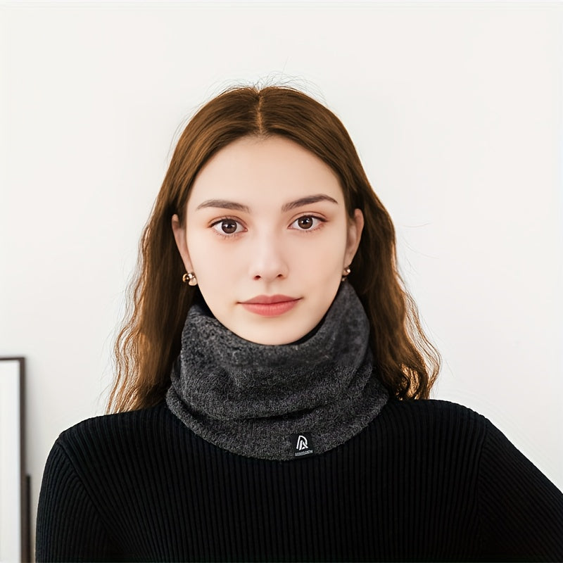 Ayollar uchun kuz qish issiq to'qilgan bo'yinbog' fleece bilan qoplangan cheksiz sharf bir xil rang