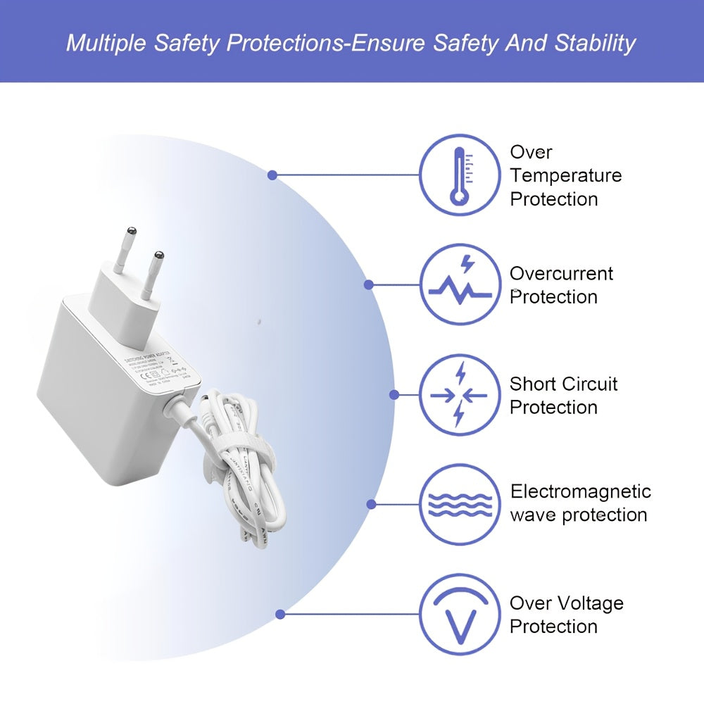 24V 3A Quvvat ta'minoti adaptori 100-240V AC dan DC ga 5.5mmx2.1mm rozetkali