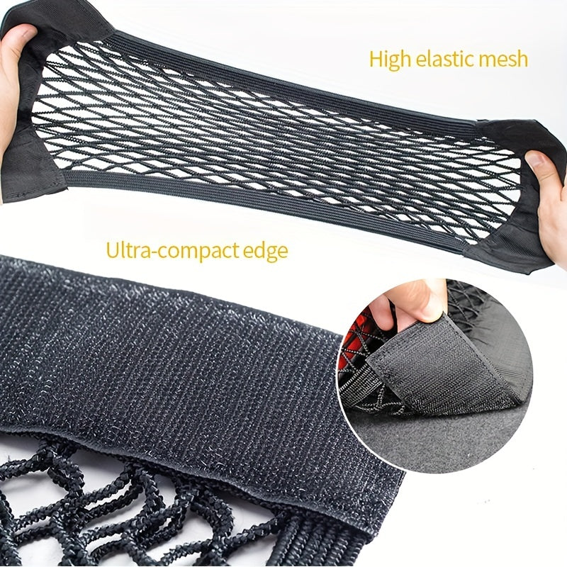 Universal Car Seat Back Organizer Mesh Storage Bag Black Elastic Net Easy to Clean