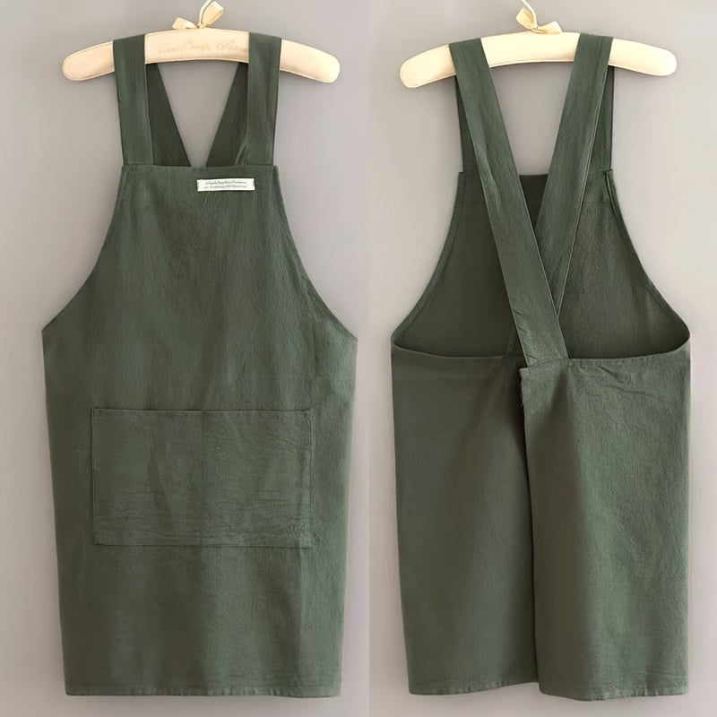 Linen Apron with Pockets for Cooking Gardening and Painting Durable Workwear