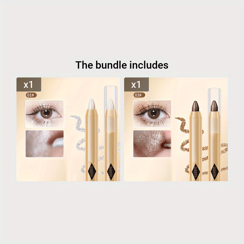 Женский глиттерный карандаш для теней для век с двойной стороной для контурирования и осветления макияжа