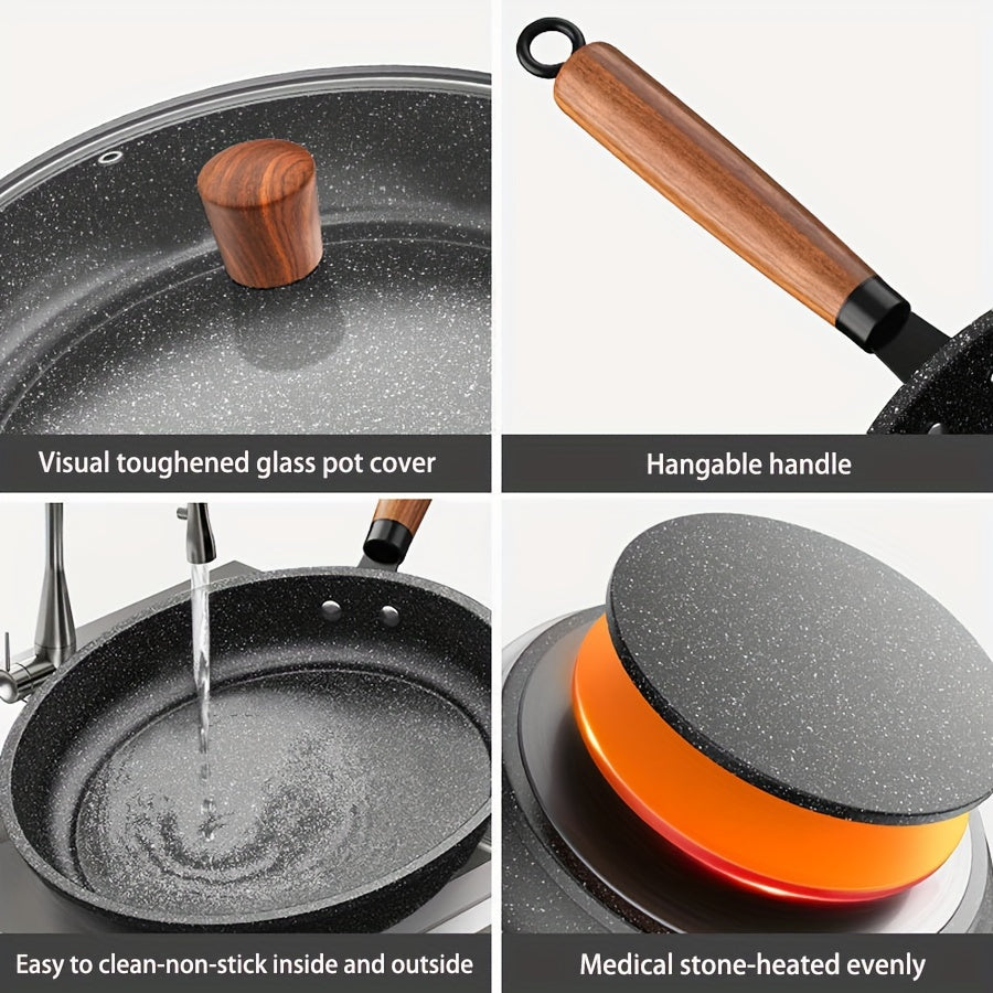 Juego de sartenes de hierro fundido con tapa para cocinar filetes, panqueques y más, de 10 pulgadas