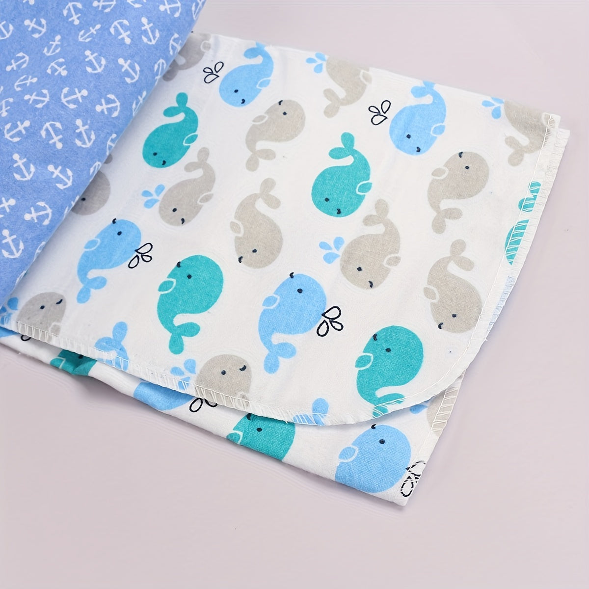 Set of 4 Cotton Baby Blankets with Cartoon Prints for Newborns and Infants
