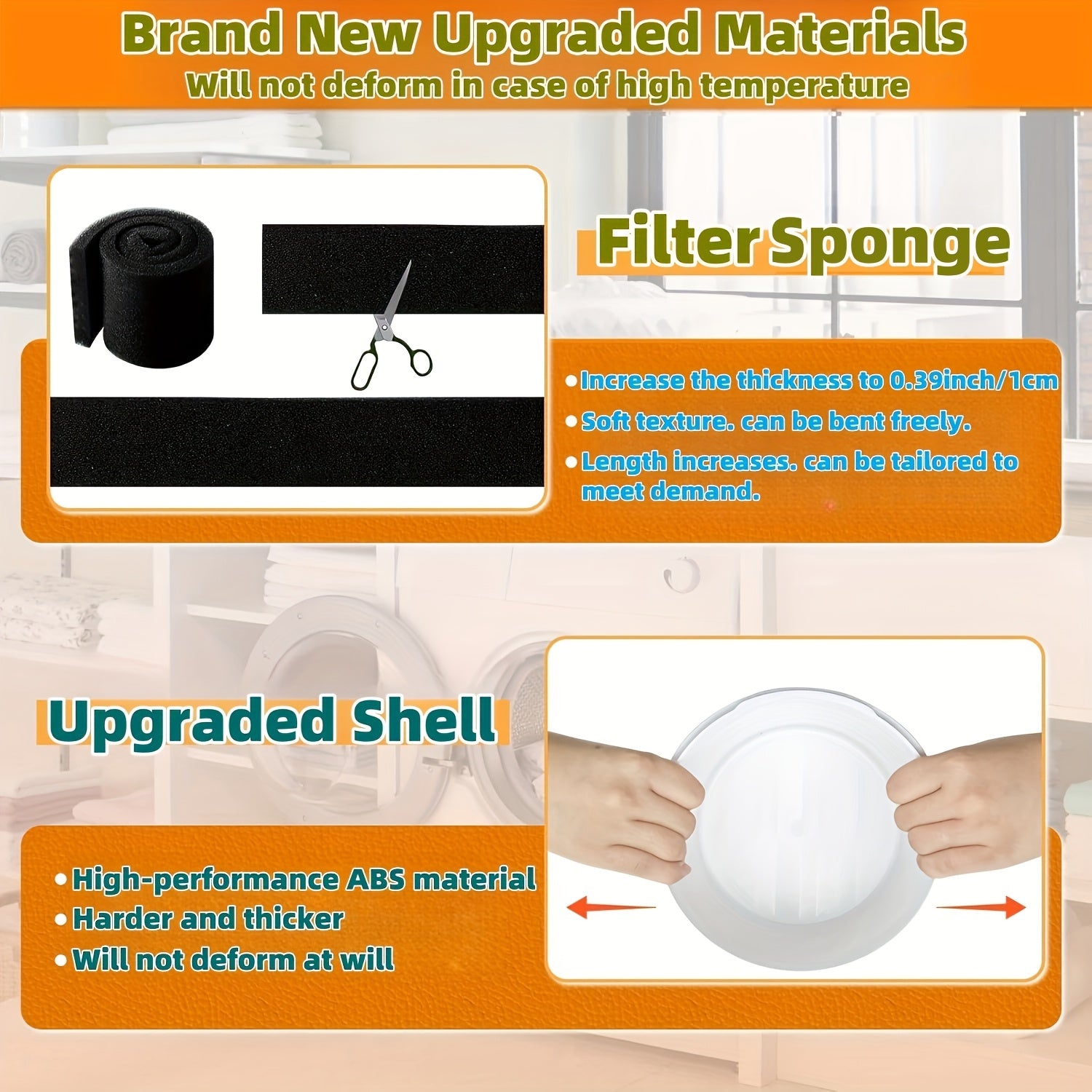 4-Inch Premium Dryer Lint Trap Kit Flexible Foil Tubing with Filter Sponge