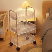 Acrylic Rolling Storage Cart with 3/4 Transparent Layers and 360° Wheels for Bedroom Bathroom Kitchen