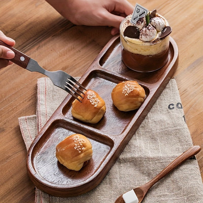 Bambuk yog'ochdan yasalgan xizmat qilish taxtasi nonushta, choy, atıştırmalıklar va mevalar uchun