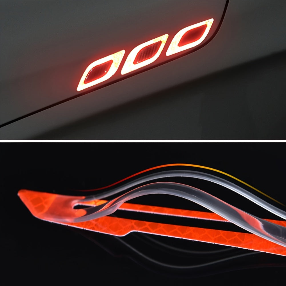 6 шт. автомобильных отражающих наклеек из углеродного волокна для бампера, декоративные наклейки