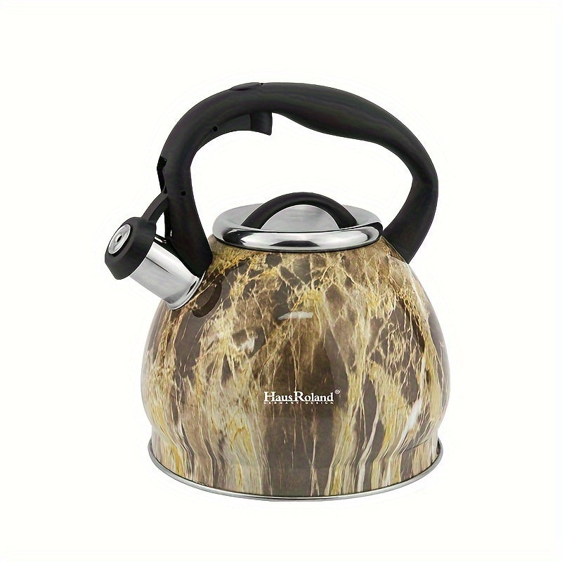 Hervidor de té de acero inoxidable con silbido 3L compatible con estufa con asa resistente al calor
