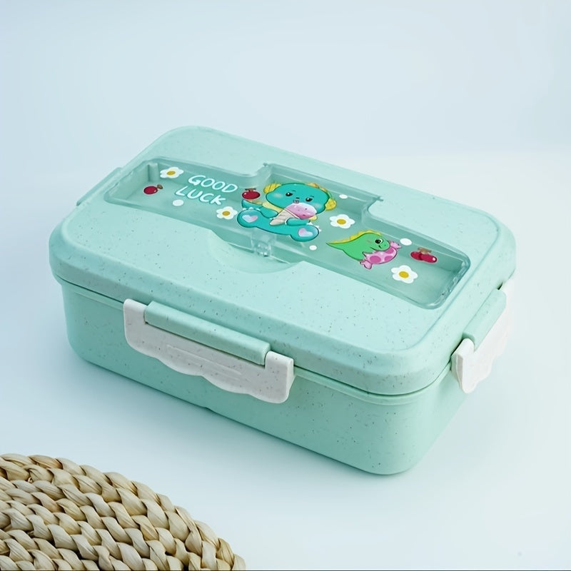Leak-Proof Insulated Lunch Box with Cartoon Design, Microwave Safe Bento for Students and Professionals