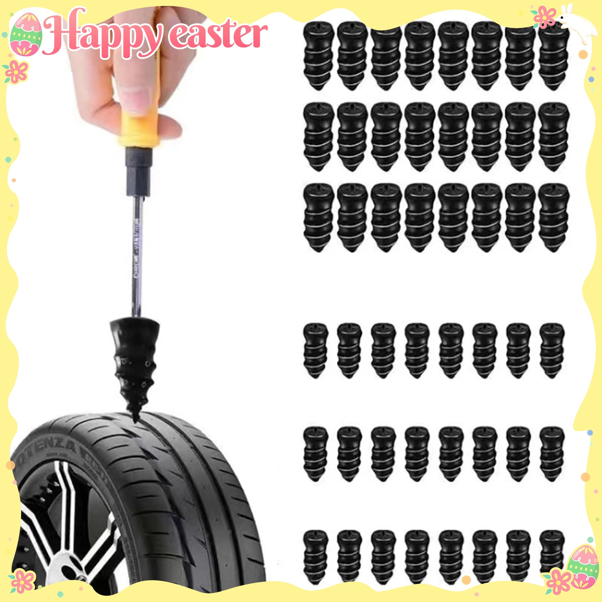 20/40pcs Motorcycle Tire Repair Kit Puncture Screws Tubeless Wheel Patches