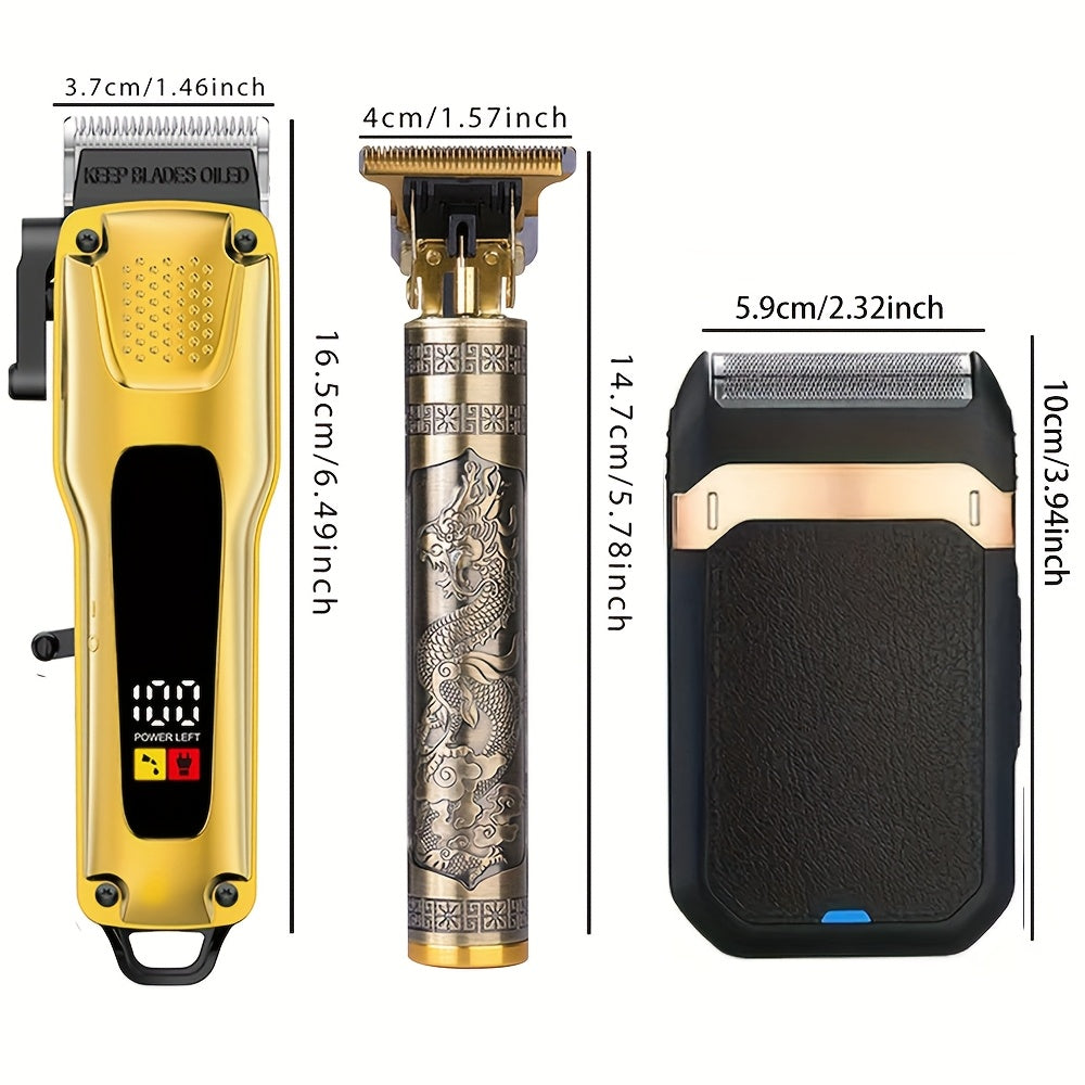 Set de cortapelos con pantalla LED, carga USB para estilistas, un gran regalo