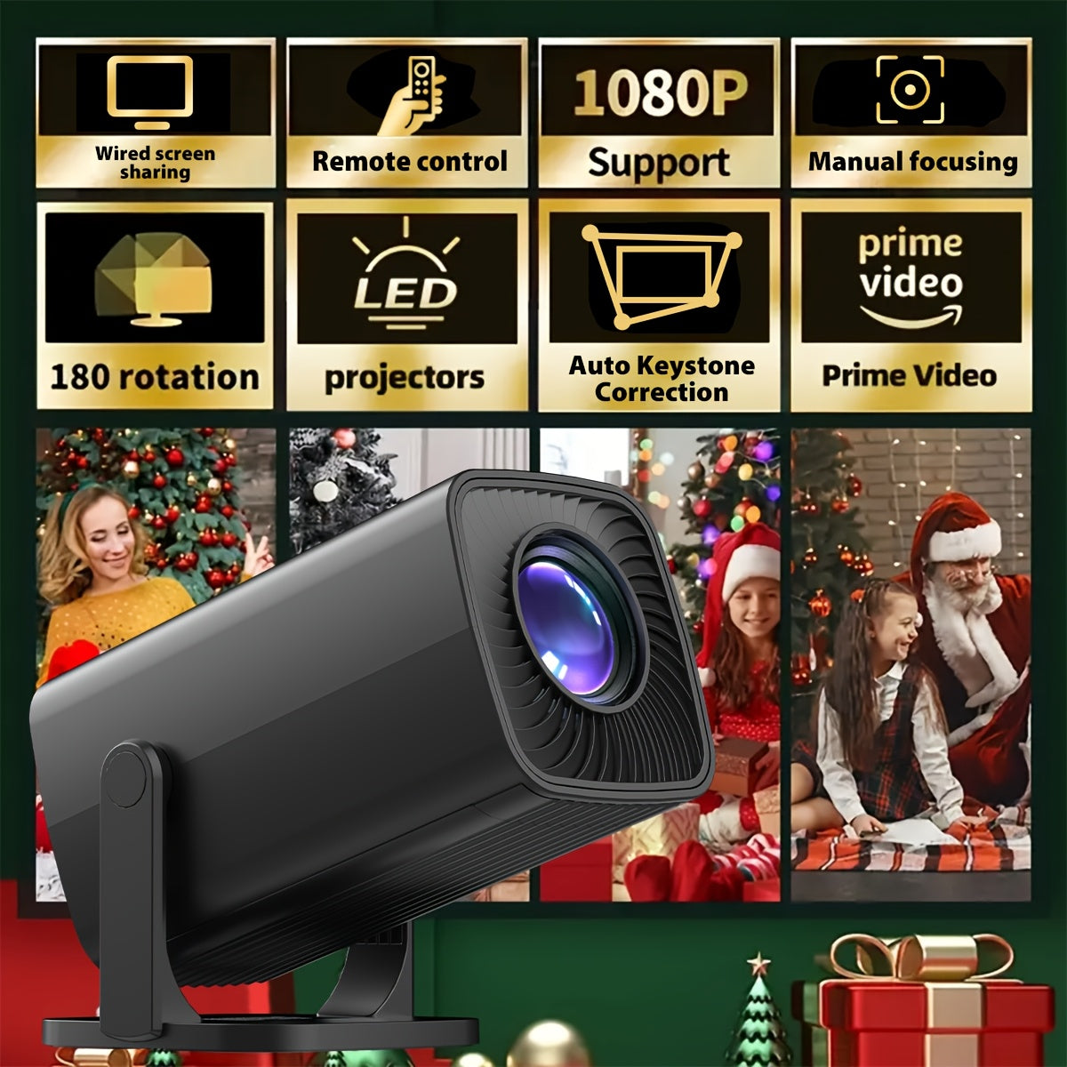 Uy kinoteatri uchun AV USB va Audio bilan mini portativ HD proyektor