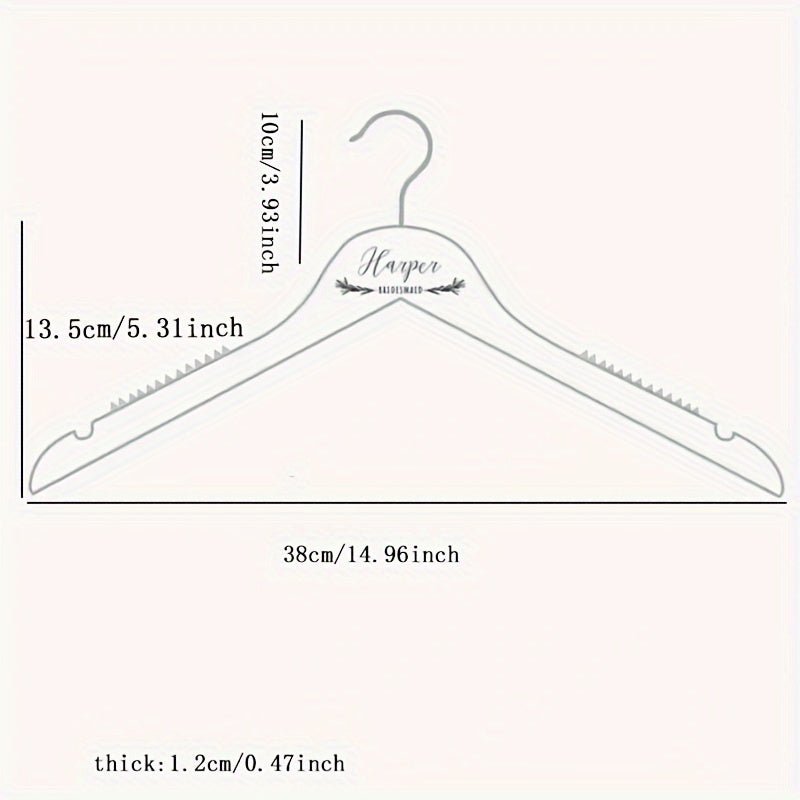 Customized Bridesmaid Dress Hanger Acrylic Stainless Steel Resin Coating Wedding Gift