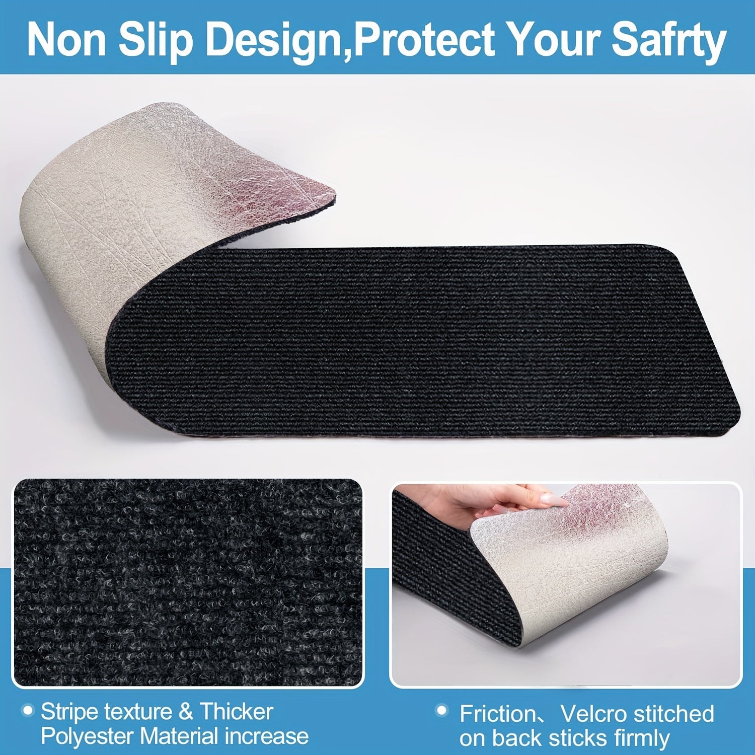 3-комплект легких нескользящих покрытий для ступенек из полиэстера для автодома и кемпера