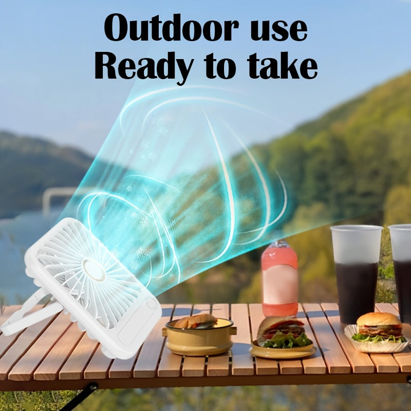Compact USB Rechargeable Table Fan with 3 Speed Modes, Portable Indoor Outdoor