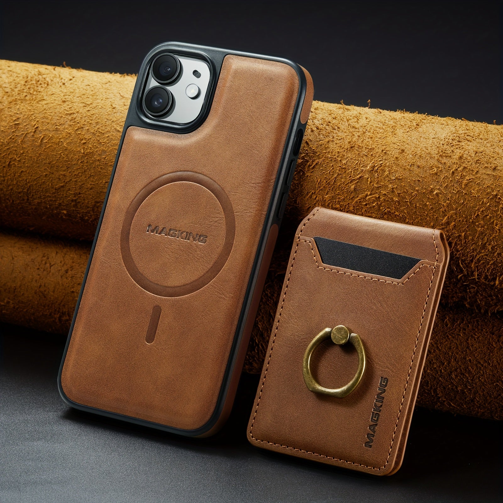 Detachable Faux Leather Phone Case with Magnetic Card Slots Kickstand RFID Blocking for iPhone 12-16 Pro Max Plus