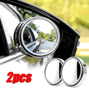 Car Auxiliary Rearview Mirror 2pcs Small Round Blind Spot 360° Reversing