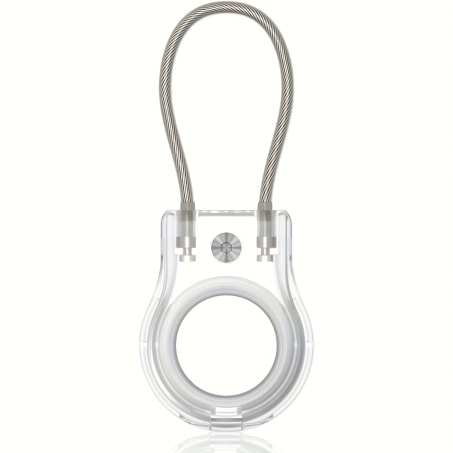 Durable Hard Plastic AirTag Keychain Holder with Lock Case for Luggage