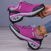 Women's Synthetic Mid Top Waterproof Hiking Shoes with Thick Sole