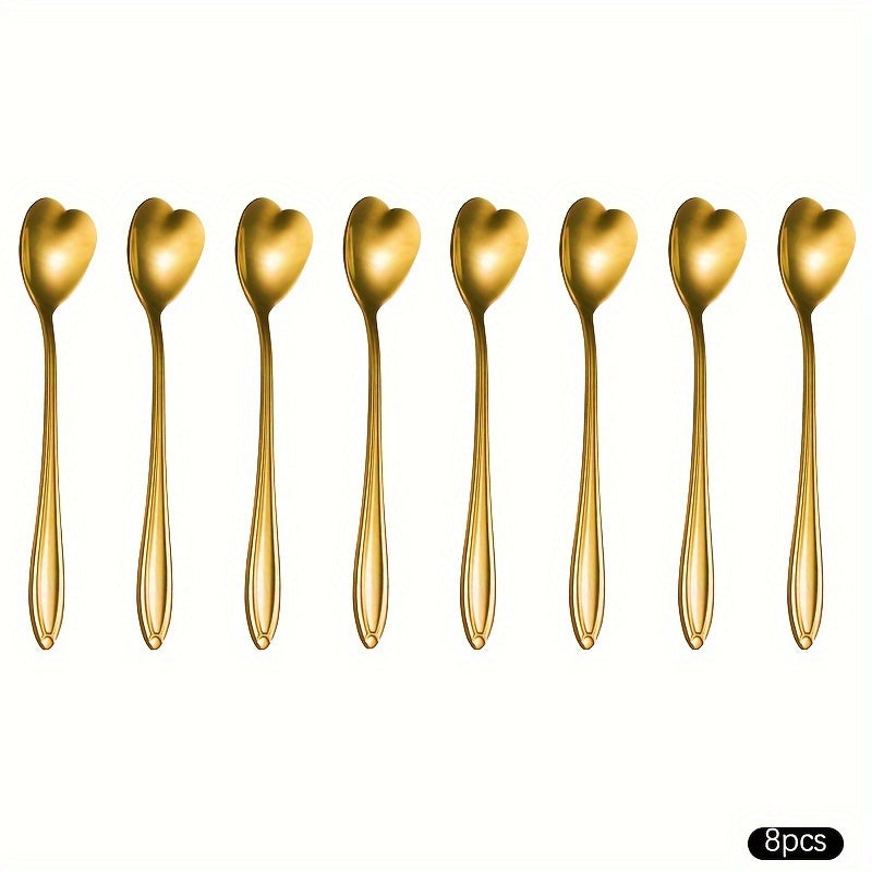 Valentine's Day Couple Love Ice Spoon Set Stainless Steel 4 or 8 Piece Kitchen Utensils