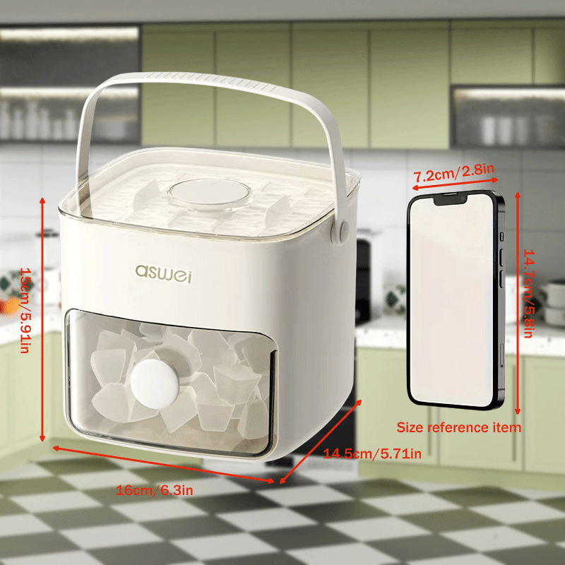Portable Ice Maker Compact Large Capacity Creates 50 Ice Cubes Per Day