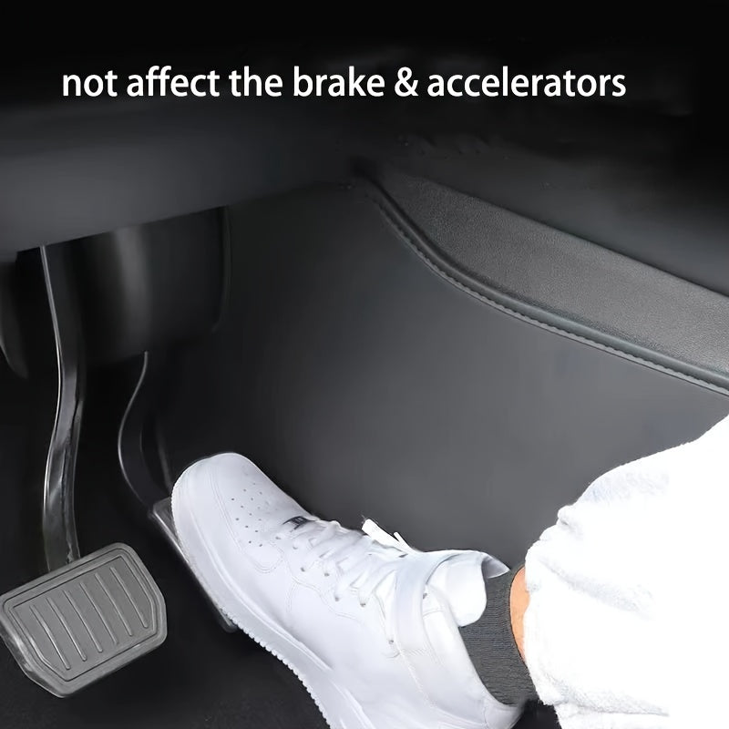 Car Interior Anti-Kick Pad PU Leather for Center Control Side Foot Mat Cover