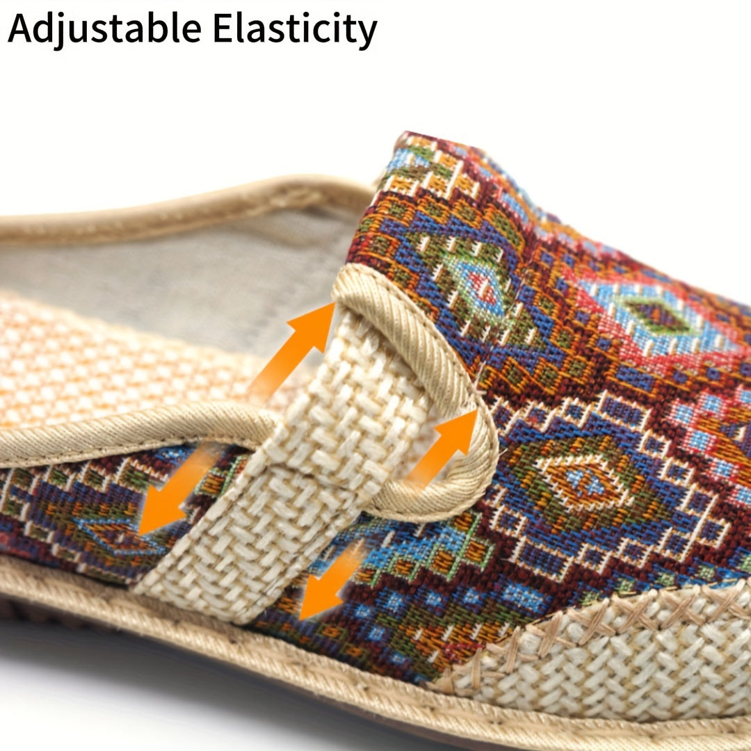 Women's Argyle Printed Slip-On Mules with Lightweight Sole and Breathable Fabric