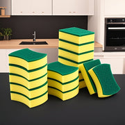 10/12/24pcs Esponja de poliuretano de doble cara para lavar platos, paño amarillo-verde, mobiliario de cocina y exterior en patio