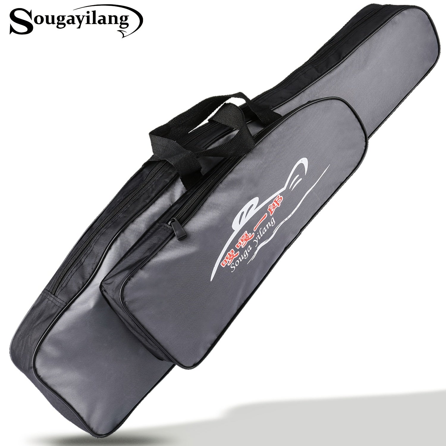 Canvas Fishing Rod Bag Waterproof Large Capacity Dual-Layer Zipper Travel Storage
