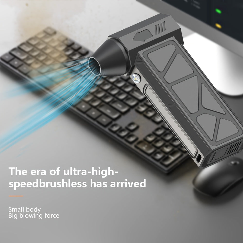 4-Speed USB Rechargeable Air Duster Fan for Car Home Keyboard Outdoor Use