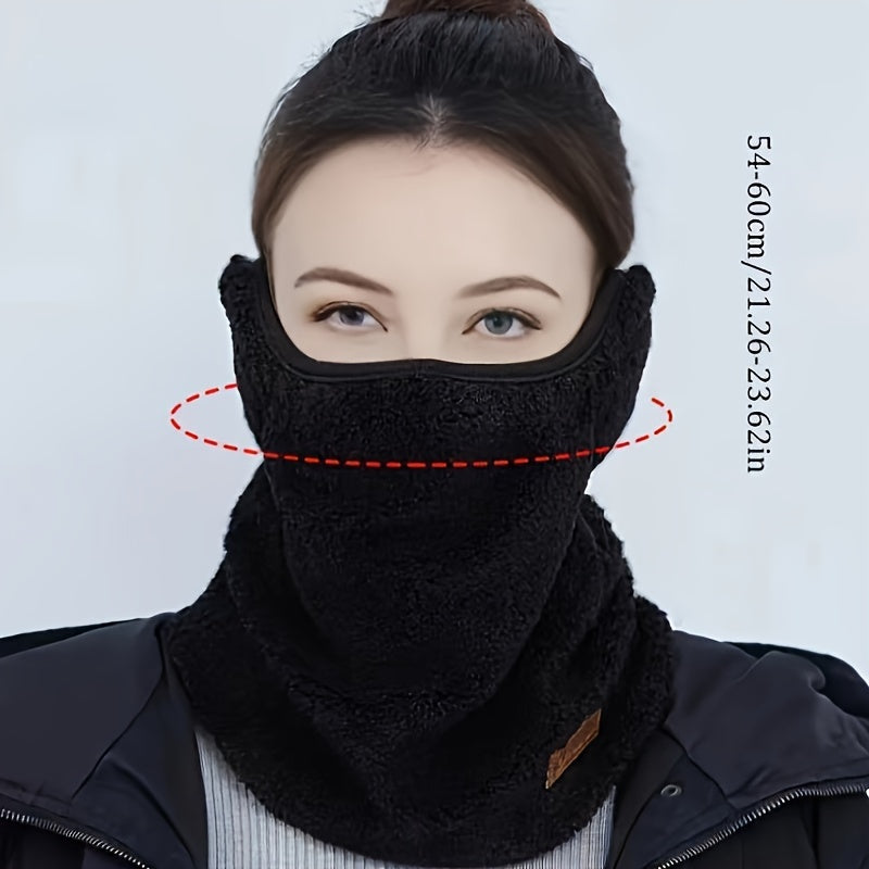Women's Fleece Neck Gaiter Windproof Scarf Earflap Winter Warm Outdoor Cycling