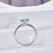 Sterling Silver Moissanite Promise Ring with Round Cut Gem for Wedding Anniversary Gift