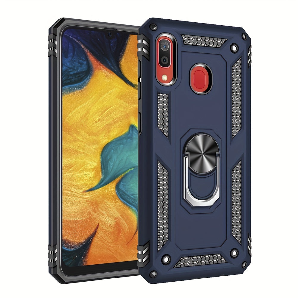 Shockproof Phone Case for Samsung Galaxy A Series with Ring Kickstand and Air Cushion Protection
