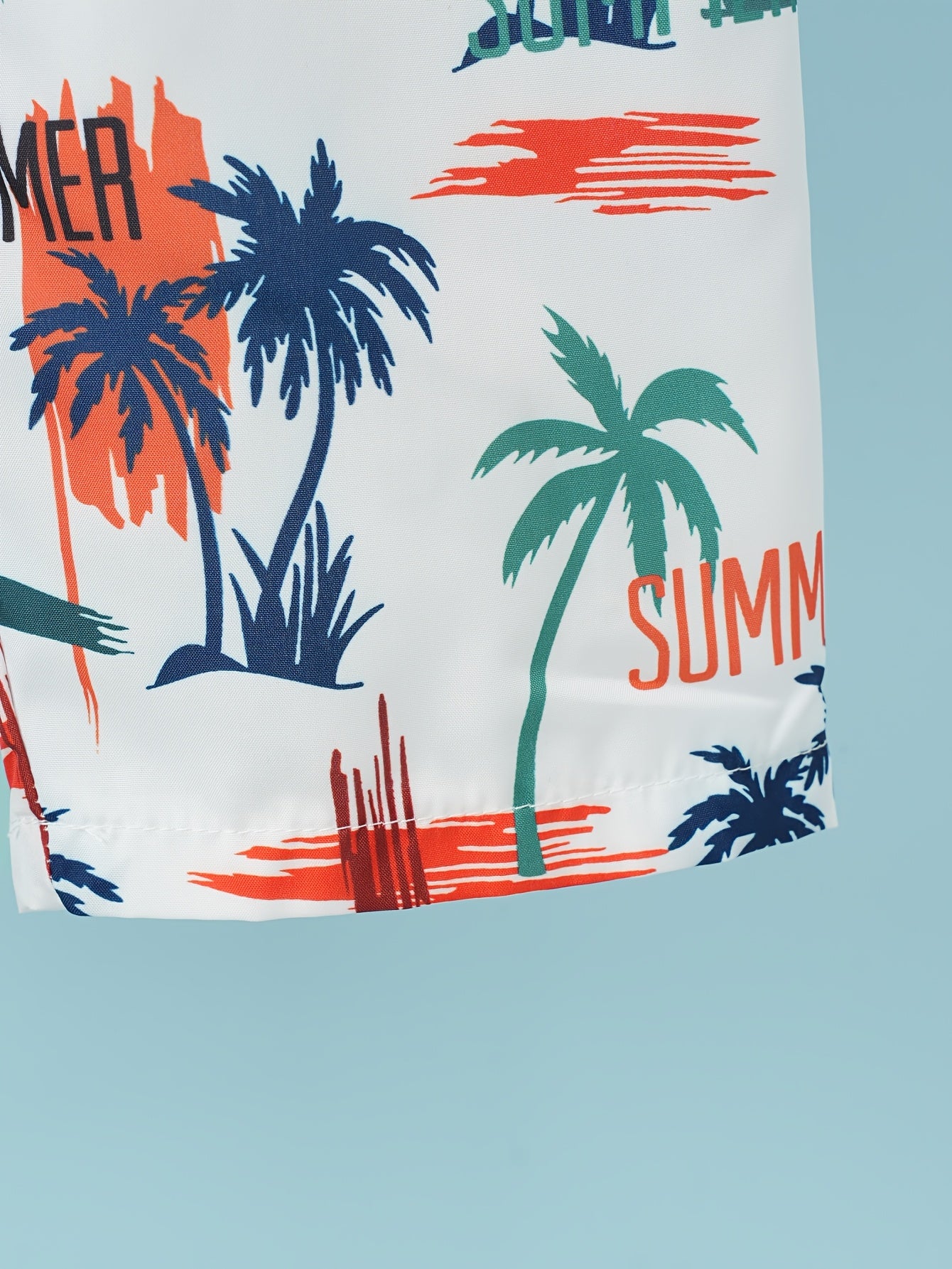 Boys' 3-Piece Tropical Leaf Print Tank Top and Shorts Set Breathable Knit Fabric