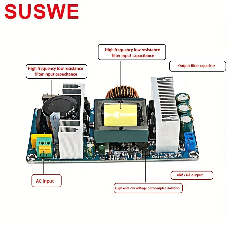 Módulo de fuente de alimentación conmutada de corriente alterna a corriente continua de alta potencia 36V 48V protección contra sobrecargas