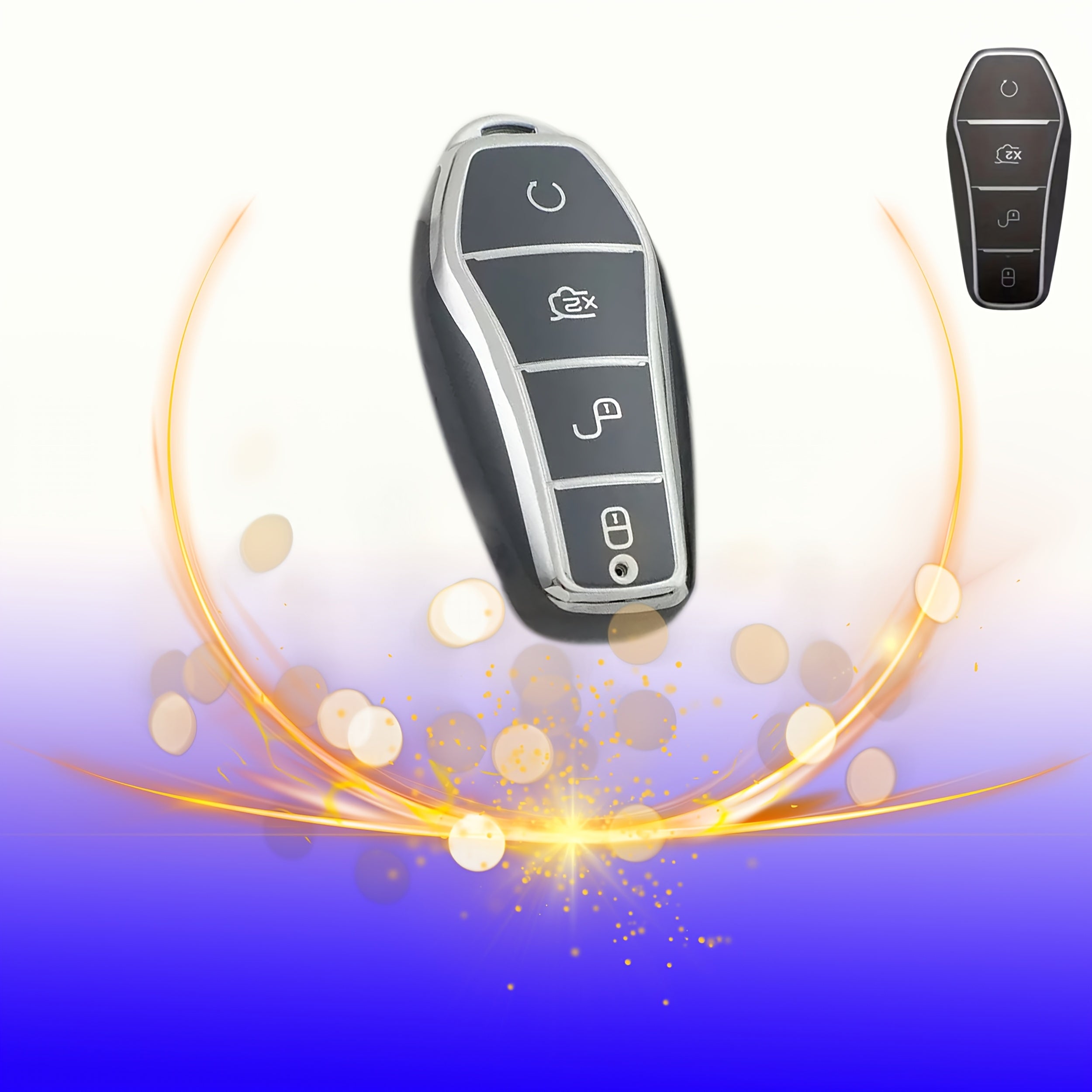 Universal TPU Car Key Cover for Smart Keys, Protective, Durable, D-Shaped