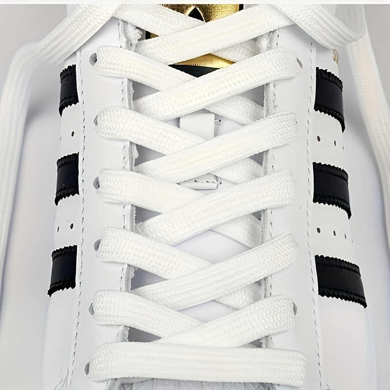 Unisex Polyester Flat Shoelaces 120cm Durable Sports Laces