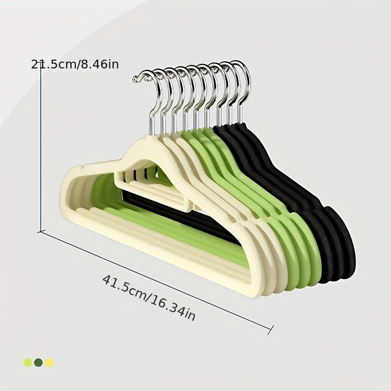 Non-Marking Flocked Hanger with Anti-Slip Grip for Closet Storage