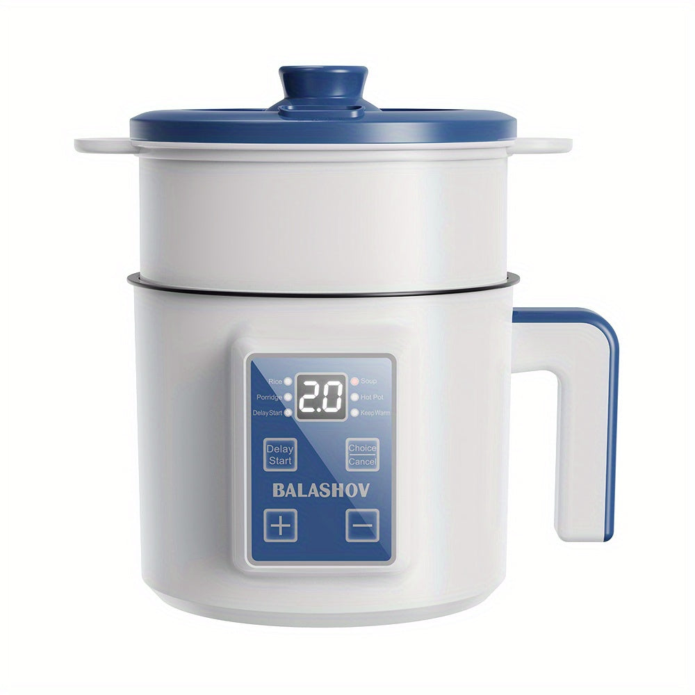 Electric Hot Pot for 1-3 People 6 Modes Safety Features Timer Compact Design White