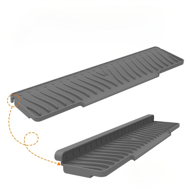 1 dona FlexiGuard silikon lavabo splash guard va tomchi tutuvchi taxta oling - oshxona va hammom uchun - ingichka suv to'sig'i va sirpanishga qarshi countertop himoya mat.