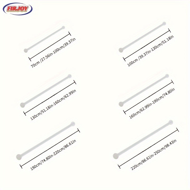 Adjustable Stainless Steel Shower Curtain Rod No-Drill Extendable for Bathroom