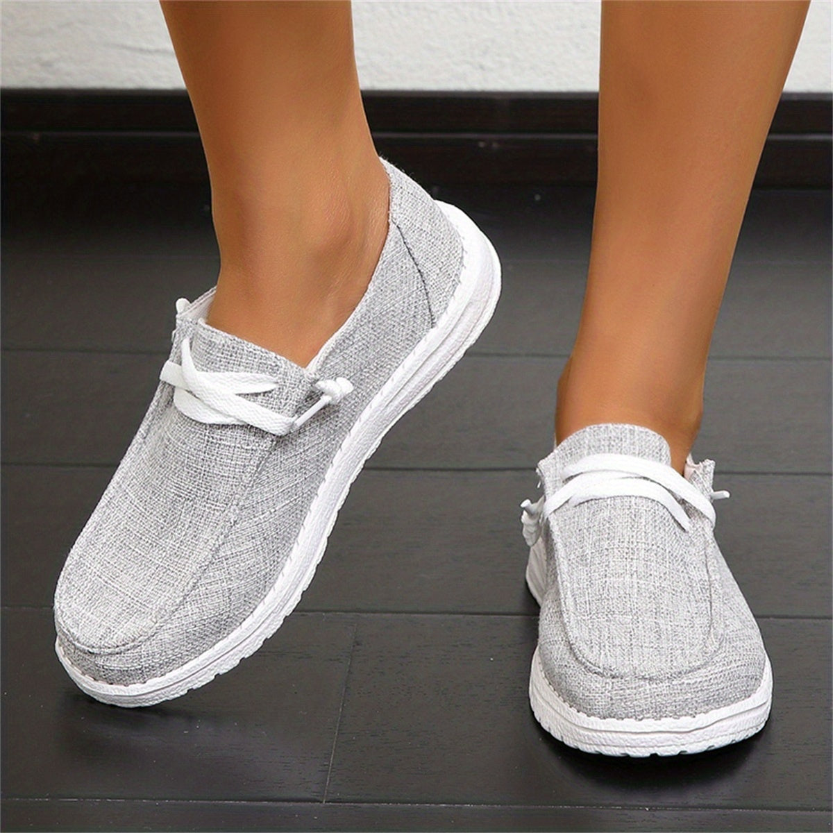 Women's Canvas Slip-On Loafer Shoes Casual Outdoor Footwear